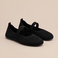 Mary Jane Schoenen Dames - Gebreide Ballerina’s met Wreefband en Platte Zool