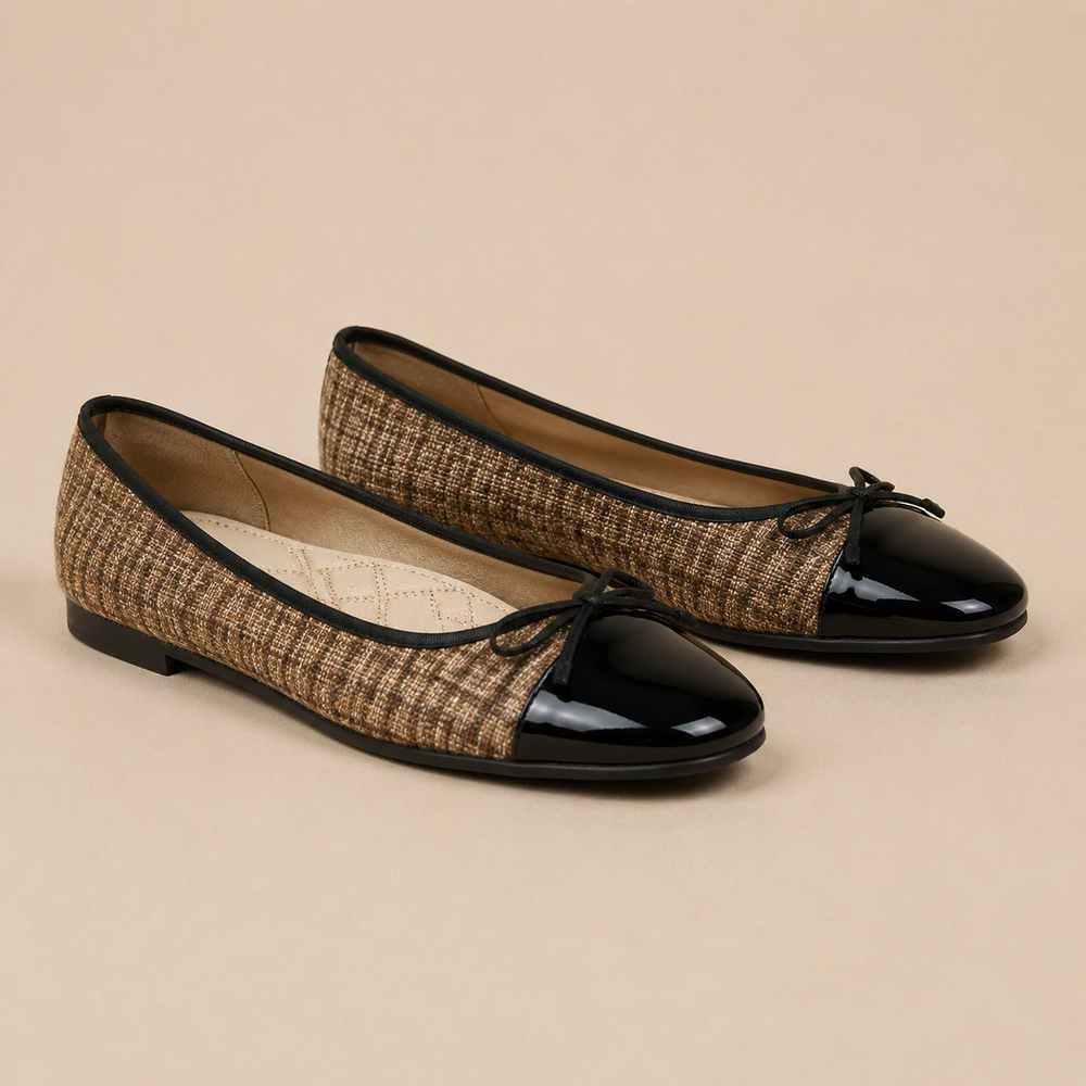 Ballerina Dames Plat - Schoenen met Strik en Comfort Zool