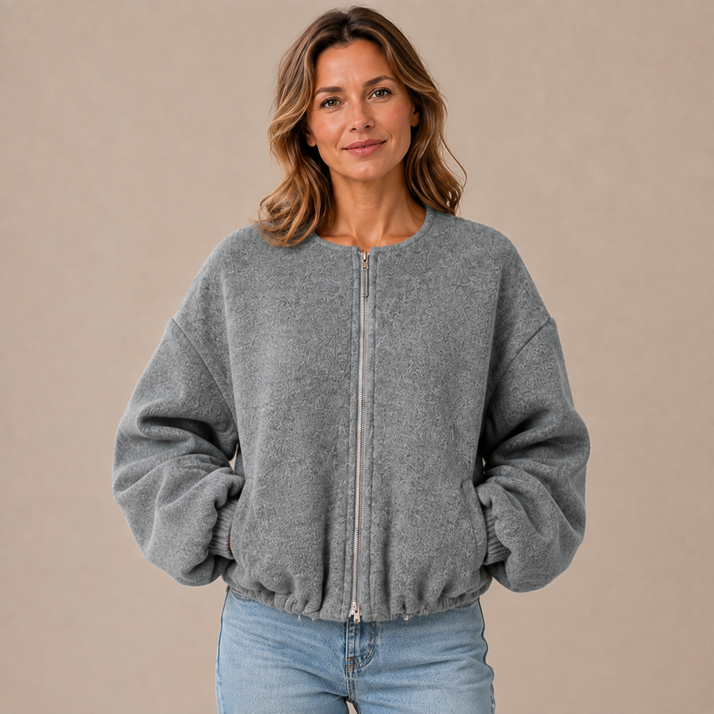 Bomberjack Dames Oversized - Korte Damesjas met Dubbele Rits en Ballonmouwen
