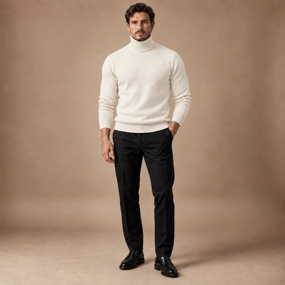 Coltrui heren wit fijngebreid volledige outfit studio