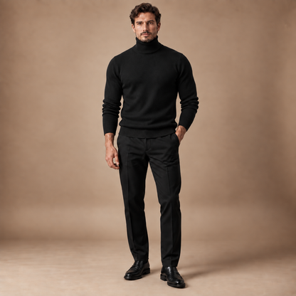 Coltrui heren zwart fijngebreid volledige outfit studio