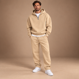 Trainingspak Heren Fleece – 2-Delige Set met Half Zip Hoodie