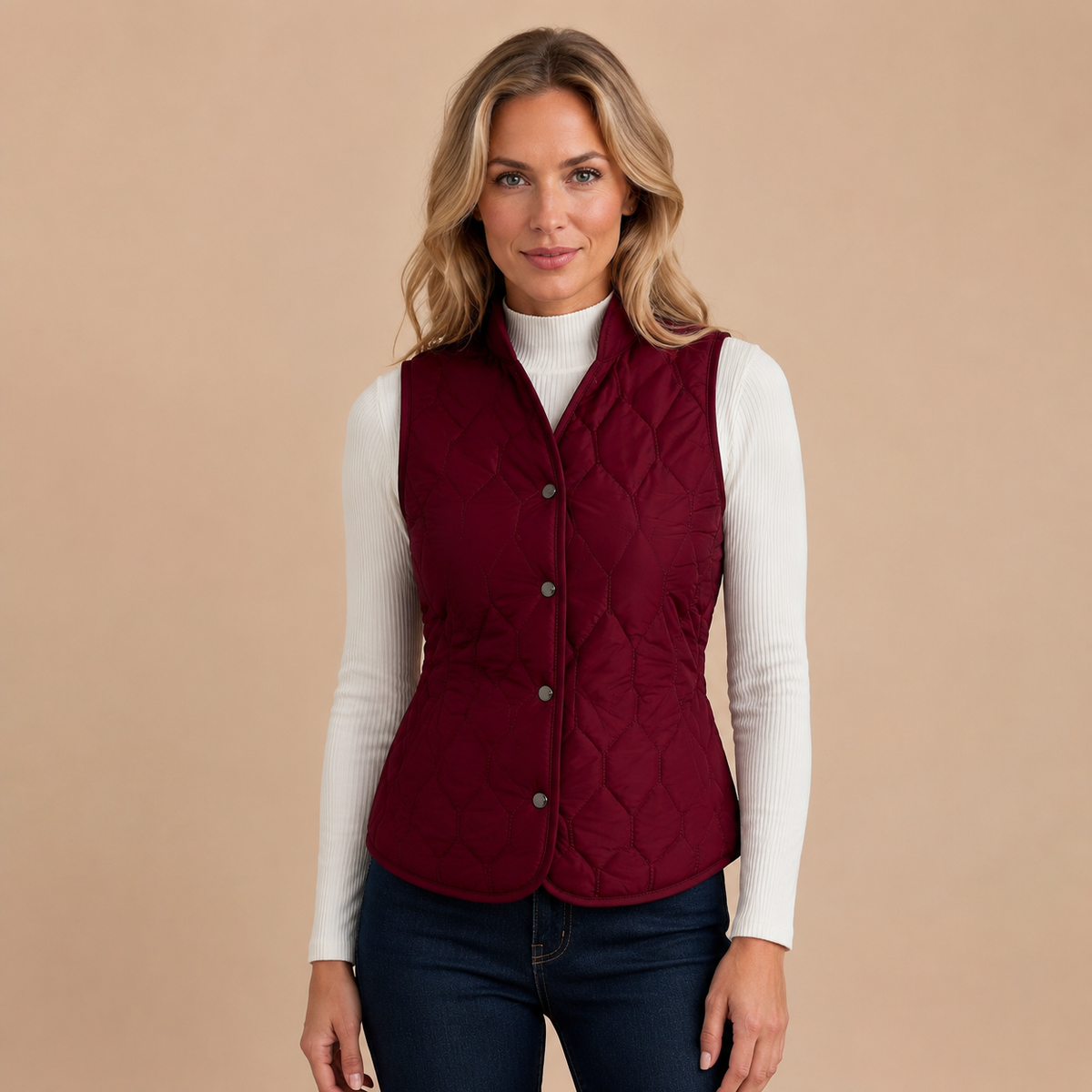 Gilet Dames Gewatteerd – Warme Bodywarmer met Teddyvoering en Drukknopen