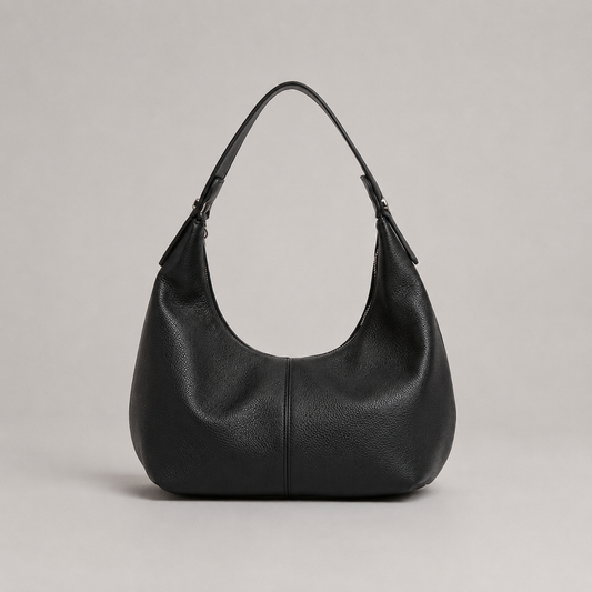 Handtas Dames Zwart – Schoudertas met Flap en Gouden Sluiting – productafbeelding