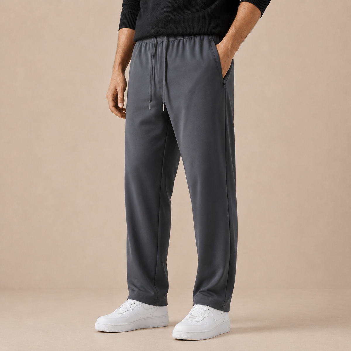 Joggingbroek Heren Lichtgewicht - Casual Trainingsbroek met Ritszakken en Trekkoord