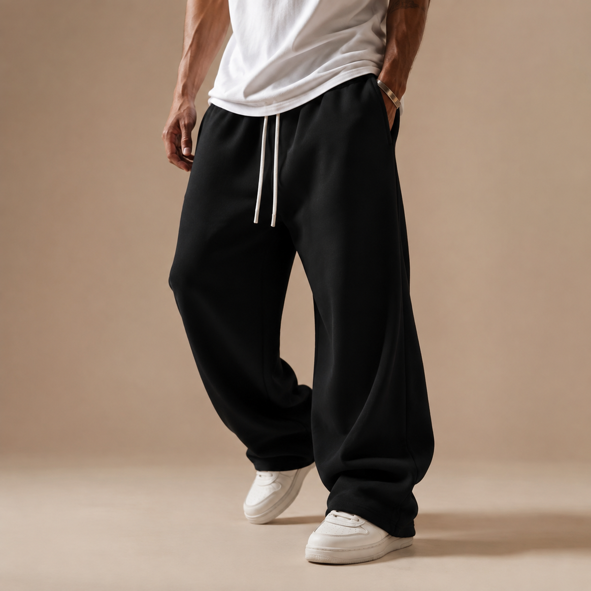 Joggingbroek Heren Loose Fit – Warme Broek met Fleecevoering