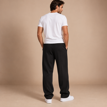 Joggingbroek heren zwart achteraanzicht
