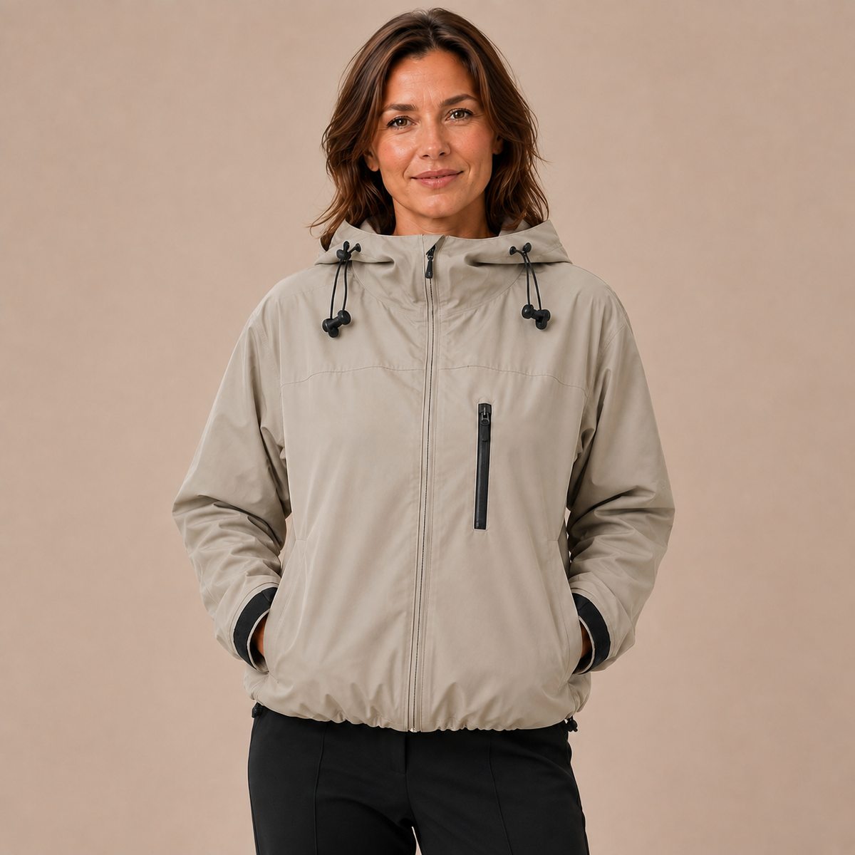 Lichte Regenjas Dames – Korte Jas met Capuchon