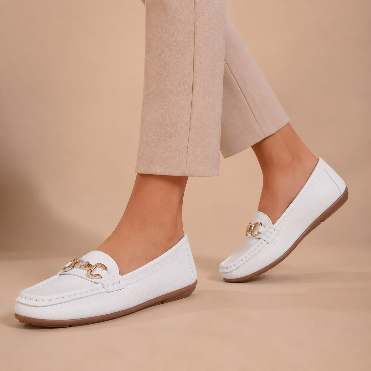Loafers Dames – Comfortabele Mocassins met Strass Sierdetail