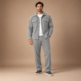 Joggingpak Heren – Tweedelige Wafelgebreide Set
