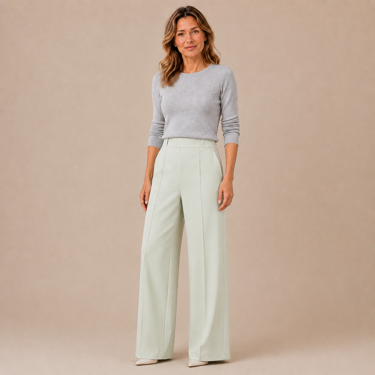 Pantalon Dames Wijd - Hoge Taille Broek met Plooien en Rechte Pijp