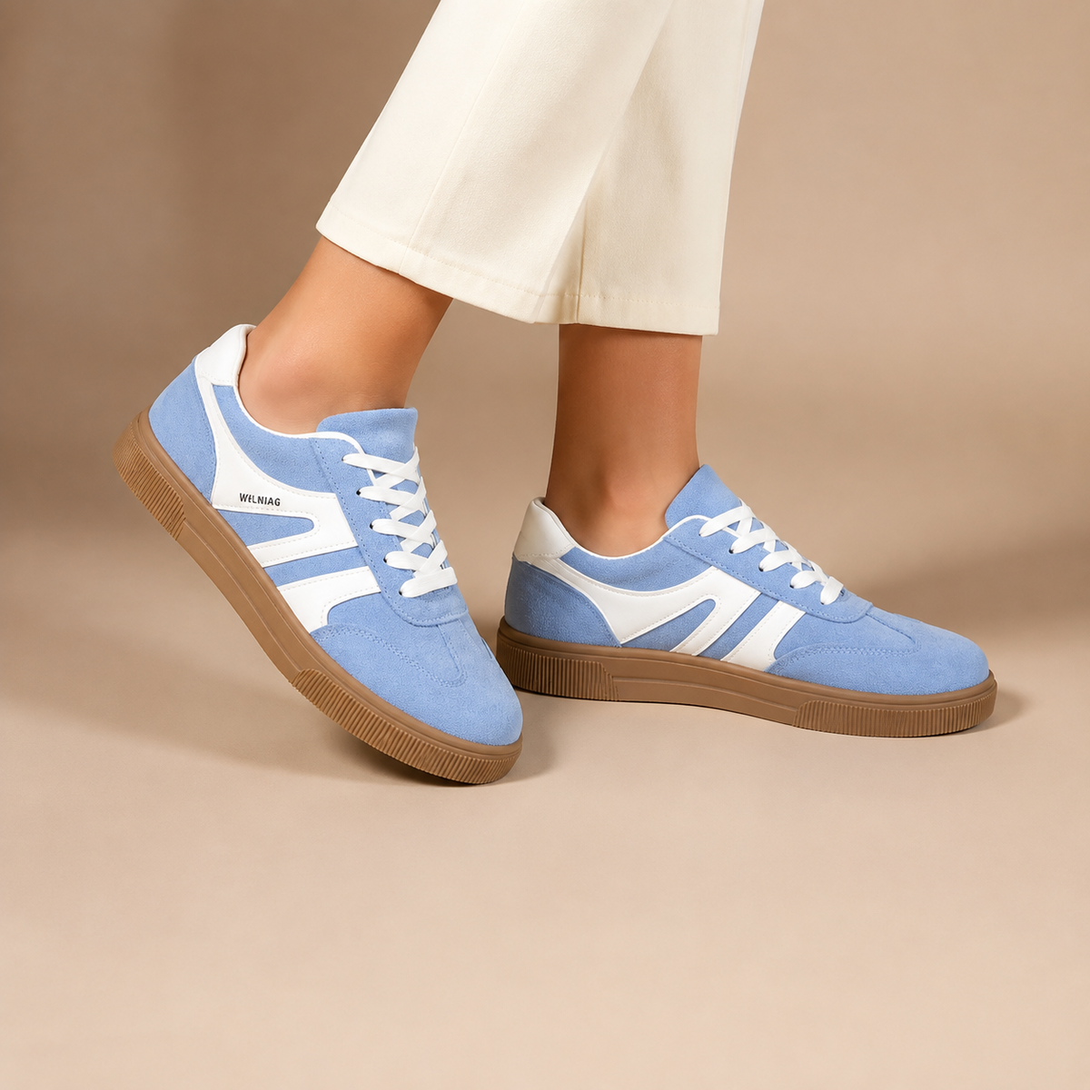 Sneakers Dames Retro – Lage Sneakers met Gumzool