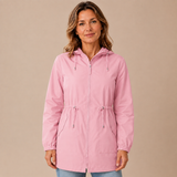 Regenjas Dames Lang - Waterafstotende Parka met Capuchon en Taillekoord