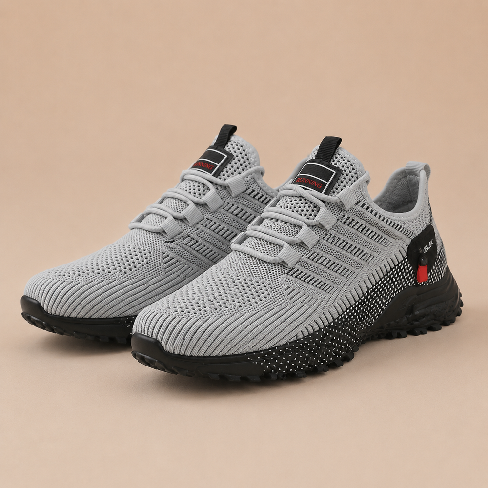 Sneakers Heren Mesh Trail - Lage Sportschoenen met Elastische Veters en Profielzool