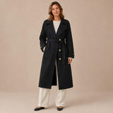 Trenchcoat Dames Lang - Tussenjas met Ceintuur Revers en Knopen
