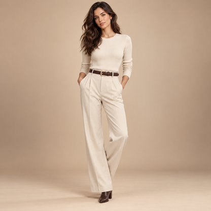 Dames riem donkerbruin met gouden gesp – volledige outfit
